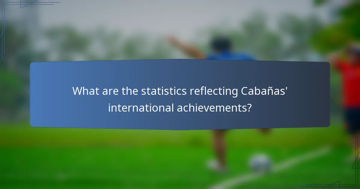 What are the statistics reflecting Cabañas' international achievements?